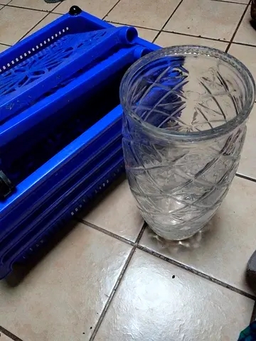Clear Cut-Glass Decorative Vase - Good Condition