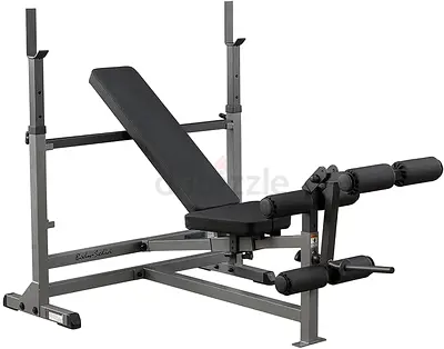 Adjustable Weight Bench with Leg Developer and Bar Rack - Good Condition