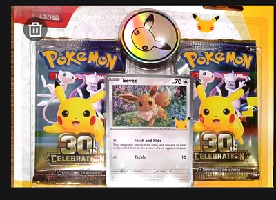 Pokémon 30th Celebration TCG Booster Pack Bundle with Promo Eevee Card