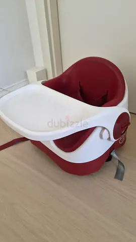 Mamas and Papas Portable Baby Booster Seat with Detachable Tray - Red/White