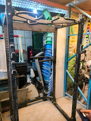 Used heavy-duty power/squat rack with pull-up bar