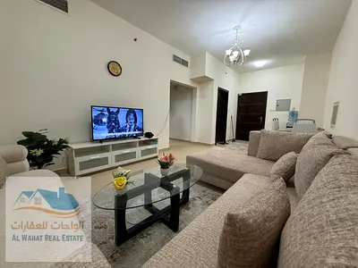 Furnished one-bedroom apartment for monthly rent in Al Yasmin Towers, Al Jurf 2 area, opposite City Centre Ajman. Price includes all bills