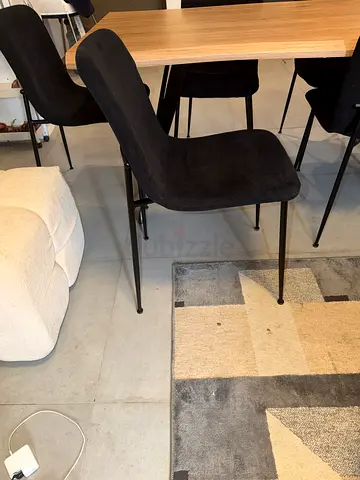 Set of 6 Modern Black Dining Chairs - Good Condition
