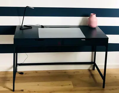 Ikea Alex Blue writing desk with drawers - modern minimalist