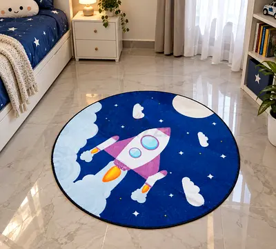 Brand round shape rocket carpet super soft 100 by 100 size brand new In throw away price