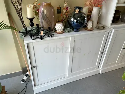 IKEA White Sliding Door Storage Cabinet - Low Sideboard. 45cm x 120cm x90 high.