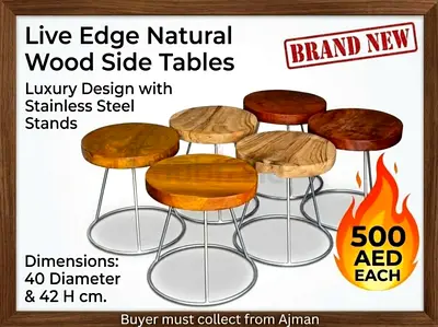 Live Edge Natural Wood Side Tables- solid wood