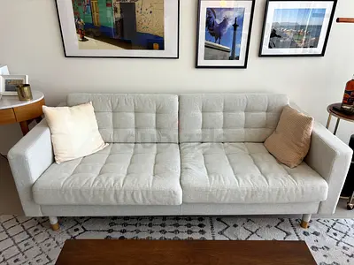 Light grey 3-seater fabric sofa - good condition