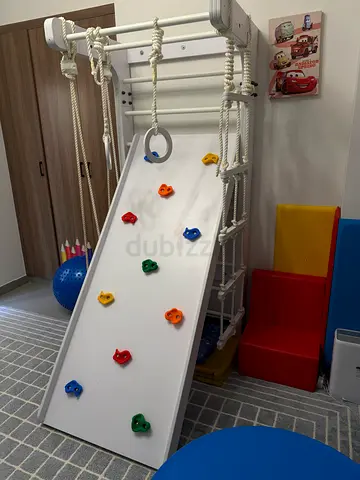 Kids Indoor Climbing Wall with Rope Ladder and Rings