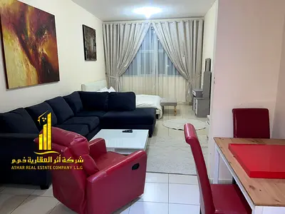 استوديو فاخر | مفروش بالكامل | بإطلالة مميزة | للإيجار الشهري | موقع متميز في عجمان – شامل جميع الفواتير والواي فاي وباركينج خاص