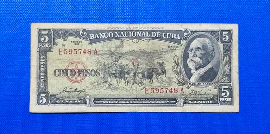 1958 Cuba 5 Peso Banknote
