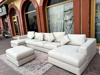 Comfortable Marina Home feather 🪶 filled U Shape Sofa Beige