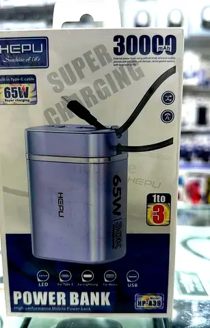 HEPU 65W 30000mAh Power Bank with Type-C Fast Charge