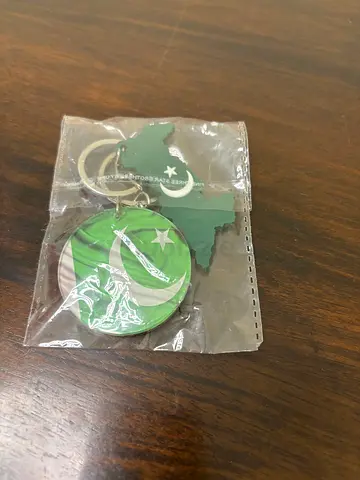 Set of Pakistan flag keychains (map and round) - new in pack