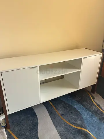 Danube Home Tarsus TV Unit – White/Walnut – Excellent Condition