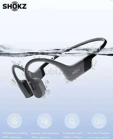 SHOKZ OpenSwim Pro Bone Conduction Sports Headphones - IP68 Waterproof, Bluetooth 5.4, 32GB MP3