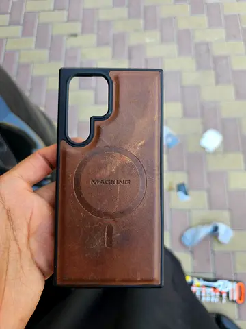 S23 Ultra Brown leather MagKing phone case (used)