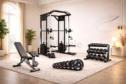 Home gym set with power Combo Set, adjustable bench and dumbbell set