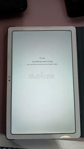 White Android Tablet with Case — Works but shows Google error screen