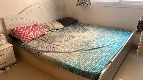 White bed with mattress king size