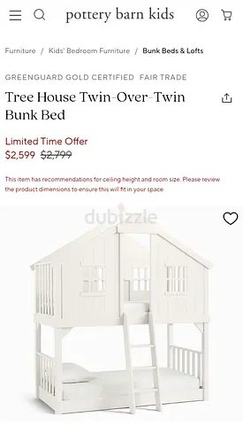 Twin-Over-Twin Treehouse Bunk Bed - Pottery Barn Kids style