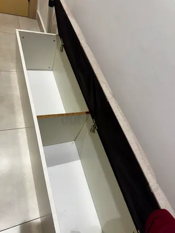 Shoe shelf + pouffe. seating for the hallway white, 160x34