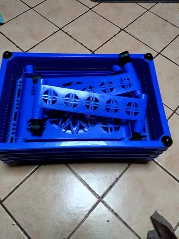 Blue Foldable Plastic Storage Crate- Compact Stackable