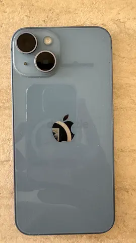 iPhone 14 with clear protective case — good working condition