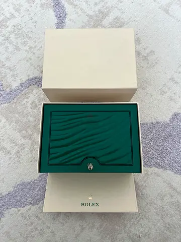 Rolex watch box and outer packaging - genuine Rolex green presentation box