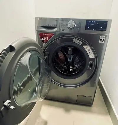 LG 2-in-1 Front Load Washer Dryer 10x7kg (Silver) - Good Condition