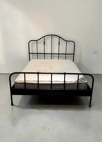 IKEA LEIRVIK Bed Frame (Queen Size, 166x206) with LURÖY slatted bed base. WITHOUT Mattress