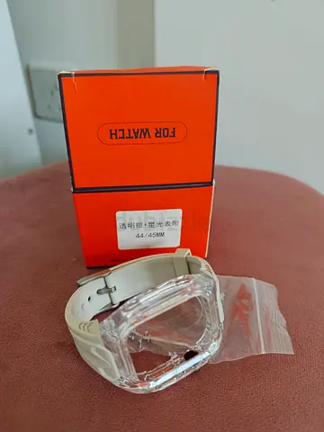 Clear case + Black / silver case for 44/45mm apple watch
