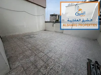 Studio for annual rent in Al Rashidiya, Ajman. Rooftop studio located near Safir Mall and the exit to Sheikh Khalifa Street. Features a separate kit