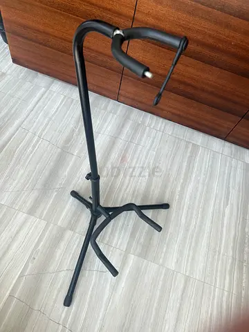 Foldable Black Guitar Stand - Single/Acoustic/Electric Compatible