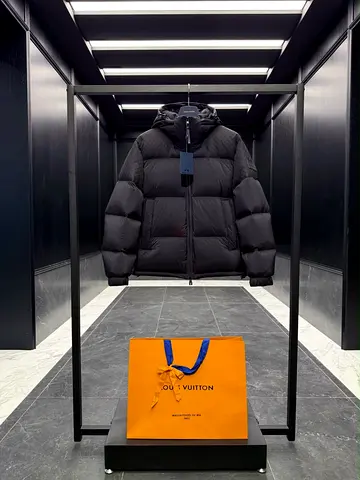 Louis Vuitton Black Hooded Puffer Jacket - Men's Size (with box)