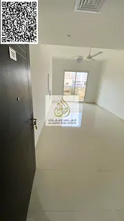 For annual rent in Ajman: One bedroom and a living room, featuring 2 bathrooms, 2 balconies, and a b
