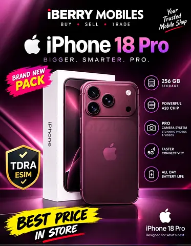 Brand New iPhone 18 Pro 256GB - Sealed Box (TDRA eSIM)