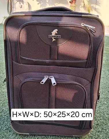 Pacific black soft-sided carry-on suitcase 50×25×20 cm
