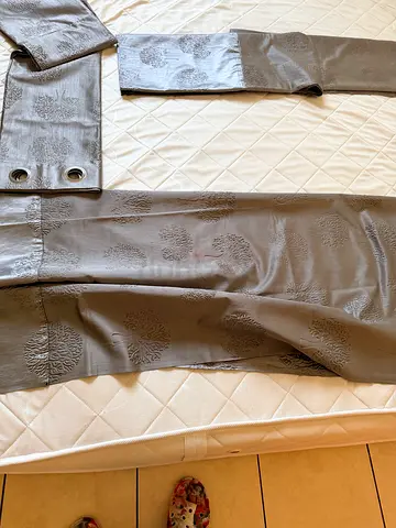 3 Deep Red and 3 Grey Curtains - Room Darkening