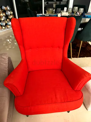STRANDMON
Wing chair from IKEA Bright Orange Wingback Accent Chair - Very Good Condition