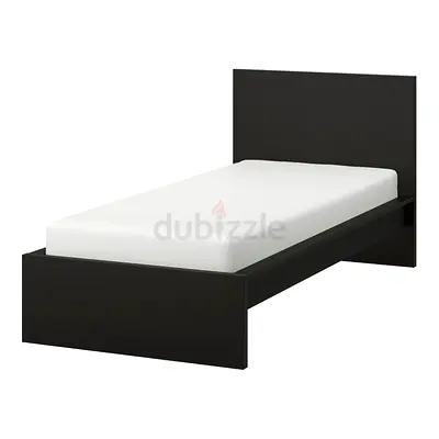 Ikea Malm black brown single bed