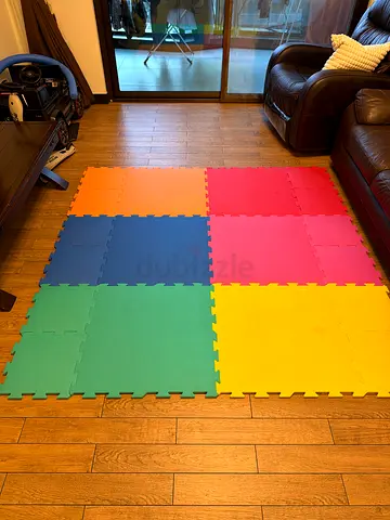 Set of 9 Interlocking Foam Play Mats - Colorful Puzzle Floor Mat