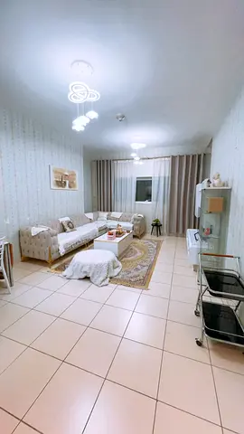 Furnished Two-bedroom apartment with a living room available for monthly rent 🏡 at Ajman One Tower, Al Rashidiya 3. ✔️ Includes bills and parking.
