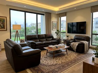 Leather sofa set 3-seater + 2+1seater excellent condition