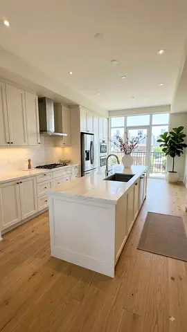 Modern white kitchen with island