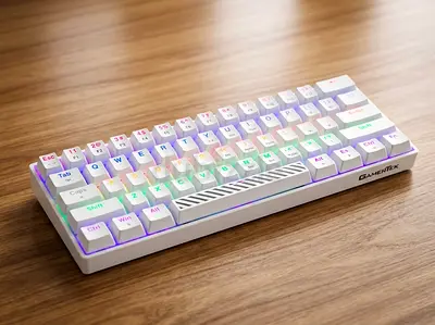 GamerTek Alpha Pack 60% RGB Mechanical Keyboard (White)