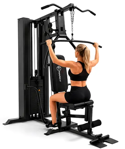 Home multi-station gym machine – Lat pulldown, leg developer, chest press (good condition)