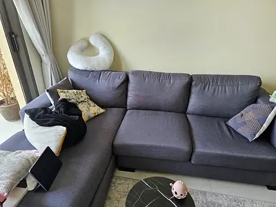 Gray L-shaped 3-seater Sofa with Chaise - Good Condition