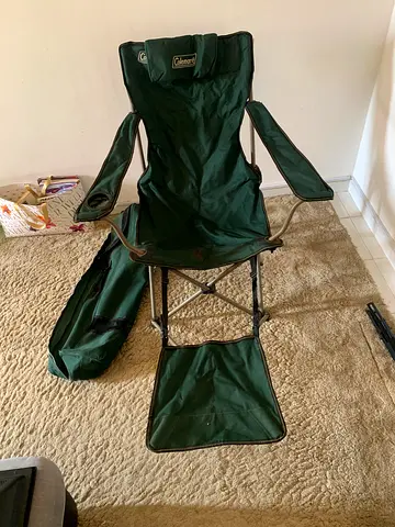 Green Coleman Folding Camping Chair with Carry Bag