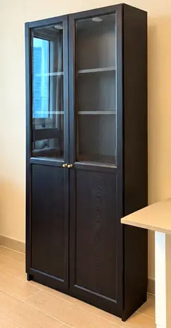 IKEA BILLY Bookcase with Glass Doors – AED 500